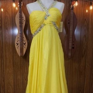 Lisa Kane - Partytime - Long Dress - Color Yellow - Size 10 - 6750